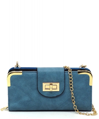 Fashion Turn Lock Crossbody Wallet AD041 JEAN